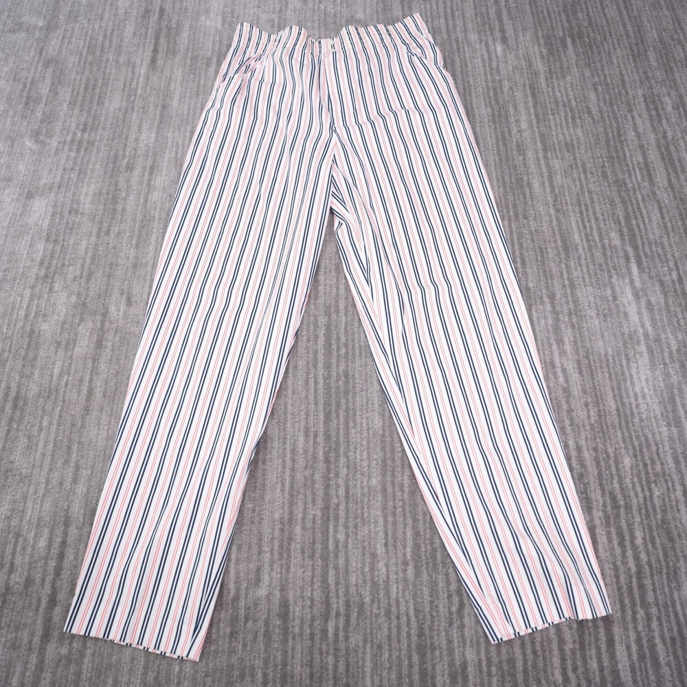Catalina Striped Pants Womens 6 White Blue Red NEW Vintage Nautical Cotton